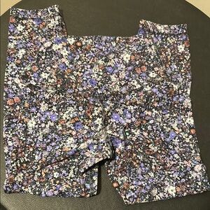 lululemon athletica Floral Print Leggings - Purple and Black